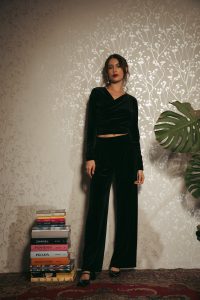 Velvet shiny pantaloni trousers velluto 